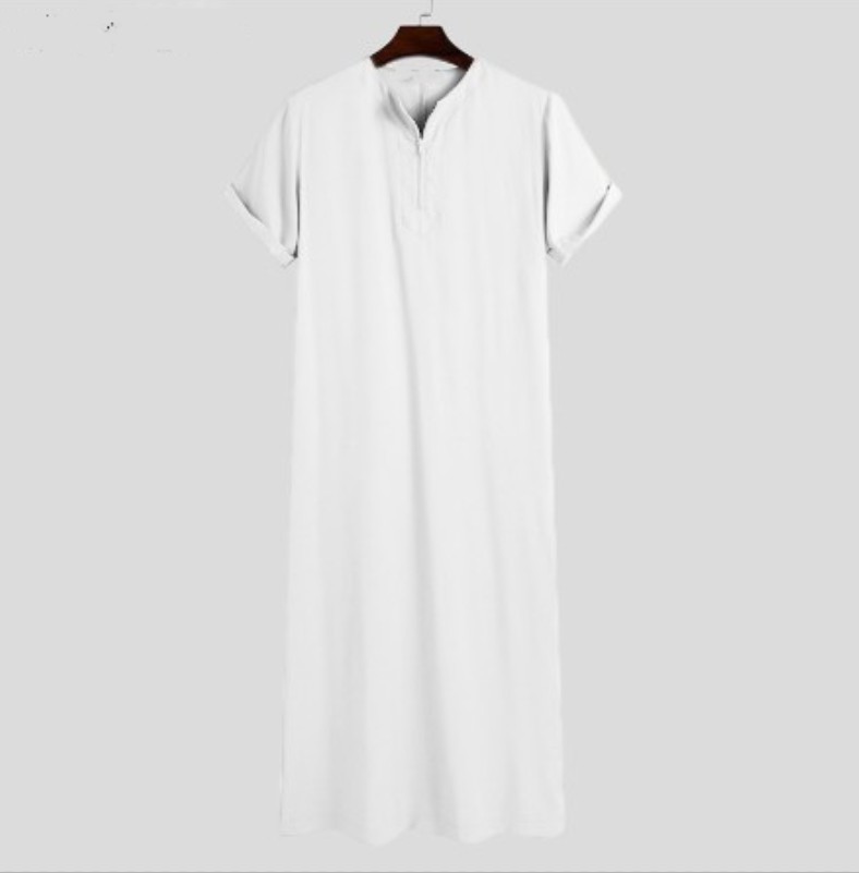 2024 New Muslim Middle East Arab Dubai Malaysia Men's Shirt Zipper Muslim Robe_voghion.com