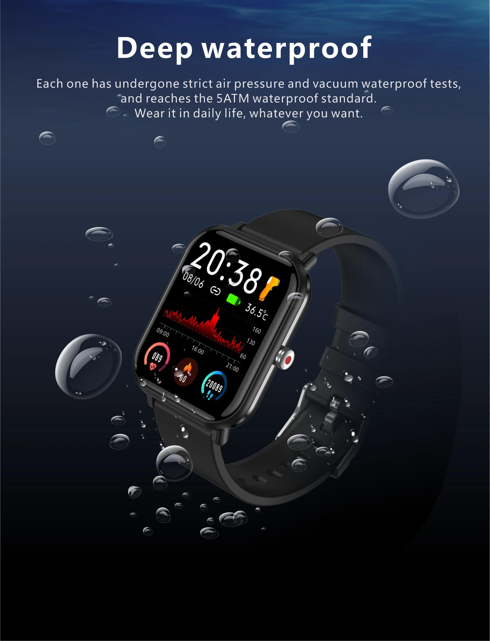 SmartWatch, Fitness Tracker with 24 Sports Modes, Monitor Step Calorie Counter, 1.7" Touch screen Smartwatch Fitness Watch for Android iPhone_voghion.com