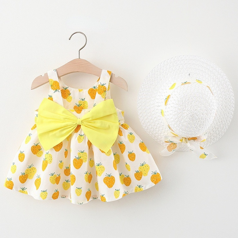 Newborn Baby Girl Dresse Summer Flower Printed Bows Princess Dress For Baby Cute Cotton Clothes Kids_voghion.com
