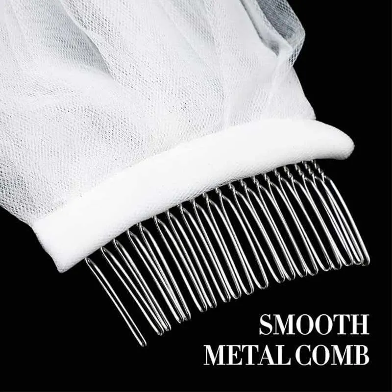 Gioielli per capelli, elegante velo da sposa in pizzo, pettine, regalo per damigelle d'onore, applique con diamanti, tiara beige_voghion.com