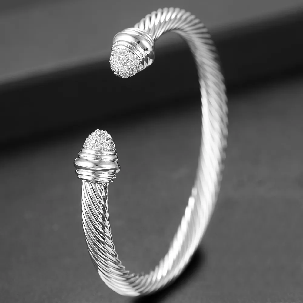 DAVID Designer Jewelry Mans DY Bangle GODKI Trendy Empilhável Cuff Para Mulheres Pulseira Completa Cubic Zircon Cristal_voghion.com
