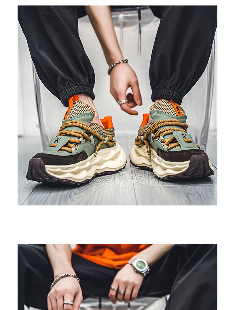 Chunky Sneakers Men Thick Sole Platform Casual Walking Shoes_voghion.com