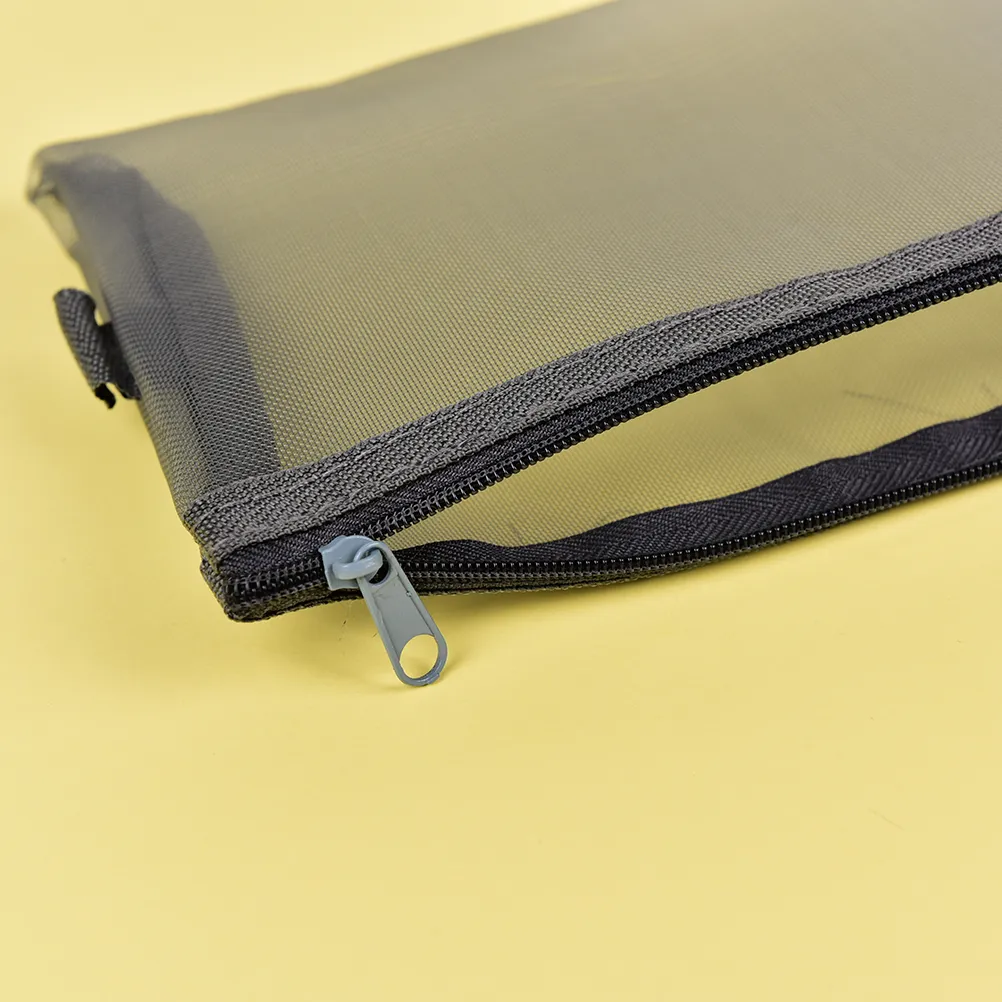 Astuccio per matite trasparente per esami S/L con cerniera in rete semplice e trasparente, borsa per cancelleria per la scuola_voghion.com