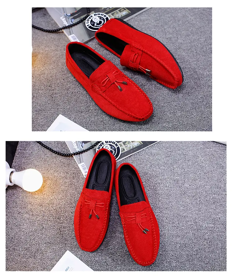 Men Suede Low Top Loafers Slip On Lazy Shoes Soft Sole Comfortable Driving Casual Peas Shoes Daily Wear_voghion.com