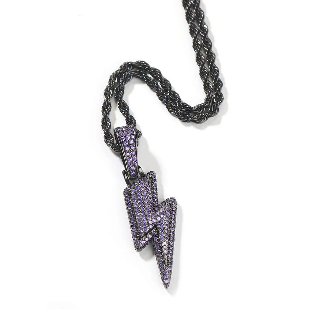 Collana con pendente fulmine moissanite oro argento sterling_voghion.com