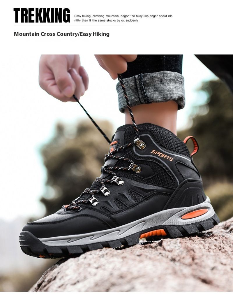 Sommer High-Top Outdoor Wanderbergsteigen Schuhe Mode lässig dicke Unterseite rutschfeste Einzelschuhe Männer_voghion.com