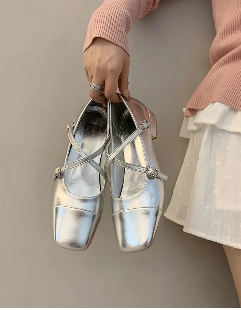 Sapatos femininos primavera outono, calçados da moda com fivela de cristal rasa, estilo de rua, para festa, Mary Jane, 240617_voghion.com
