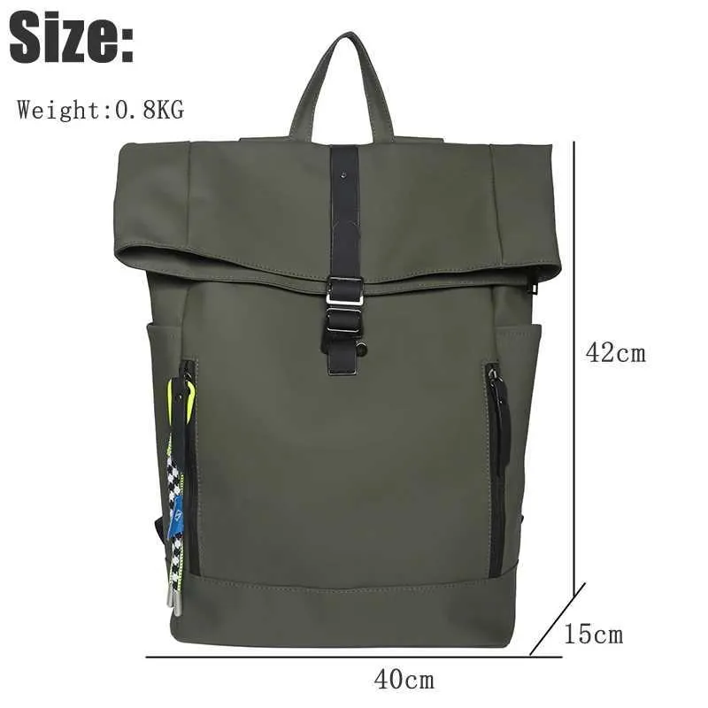 Damen Freizeit Großer Rucksack Männer Laptoptasche Ladys Nylon Roll Top Männlich Reisetasche Port Schulrucksäcke Für Teenager_voghion.com