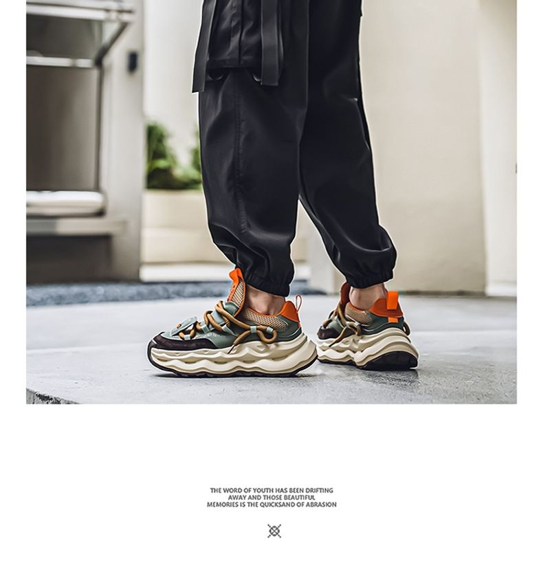 New Breathable Mesh Top Thick Sole Increase Fashion Sports Casual Shoes_desvips.com