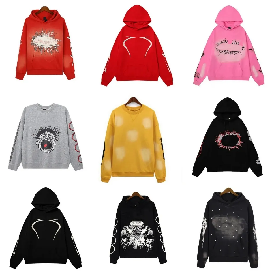 Hellstar Tracuit Bluza z kapturem męska T-shirt Projektanci koszul Długie rękawy Szorty Bluza z kapturem bawełniana Bluza z kapturem Bluzy z kapturem z grafiką_voghion.com