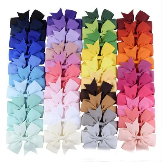 3 inch 40 Colors bows clippers Candy Color hair Bows Girls Hair Accessory Barrettes_voghion.com