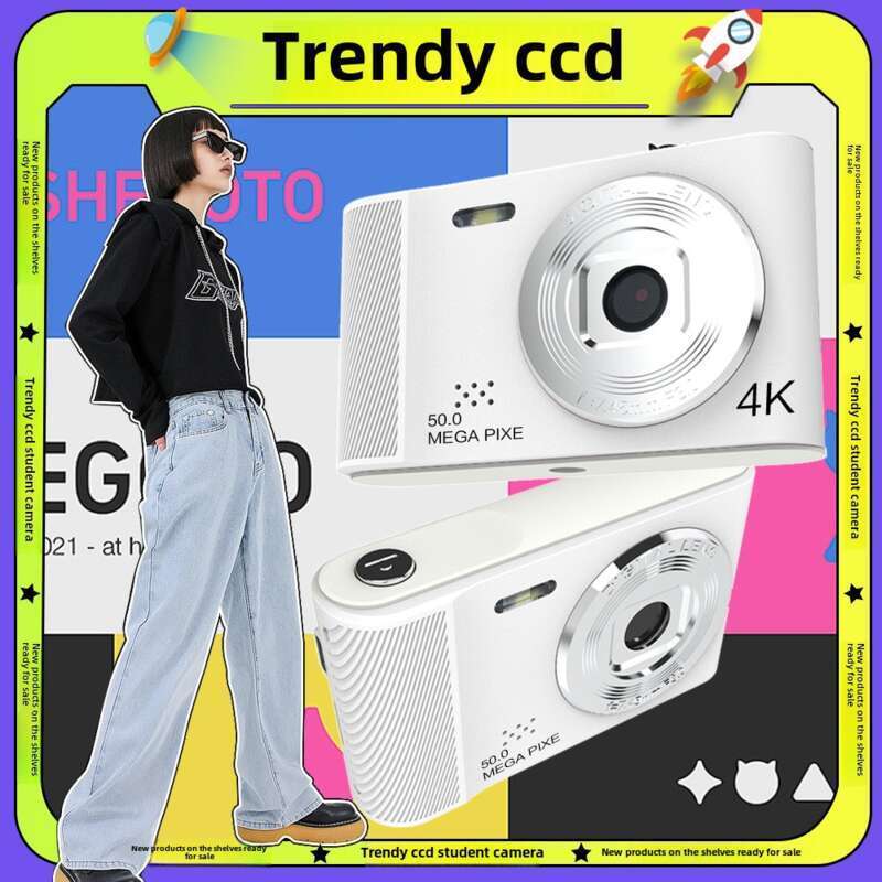 4K Mini Digital Home Student Style Selfie Camera, High-definition Card Machine_voghion.com