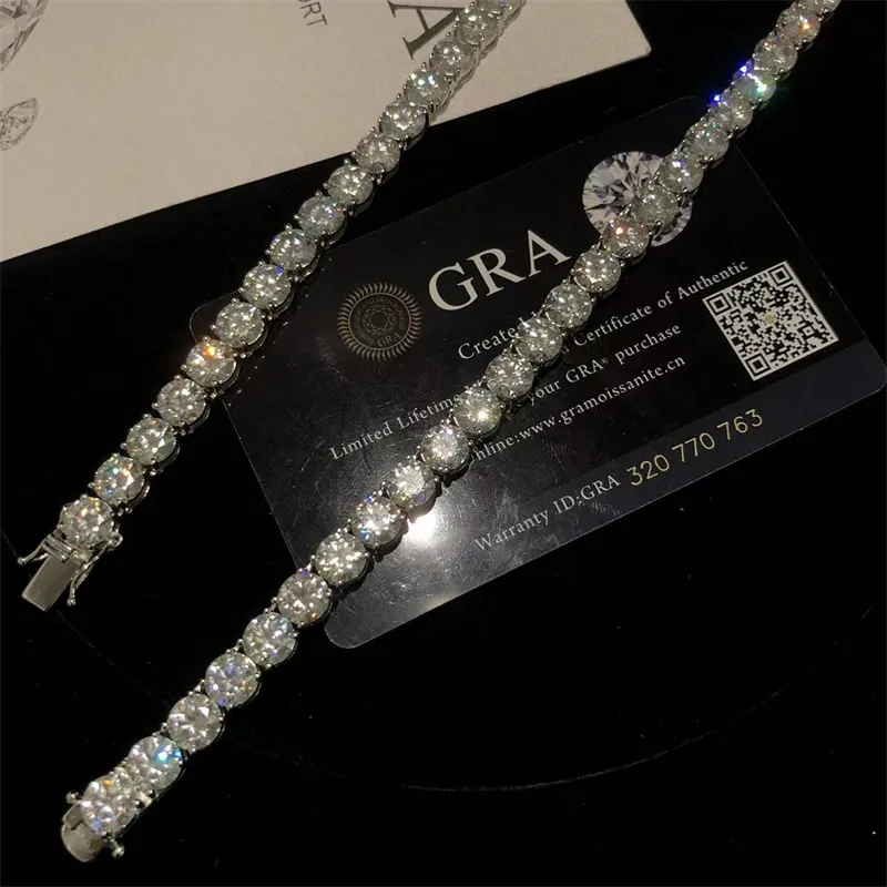 Collar de moissanita de 2 mm, 3 mm, 4 mm, 5 mm y 6,5 mm de diámetro, estilo hip hop, cadena de tenis de moissanita._voghion.com
