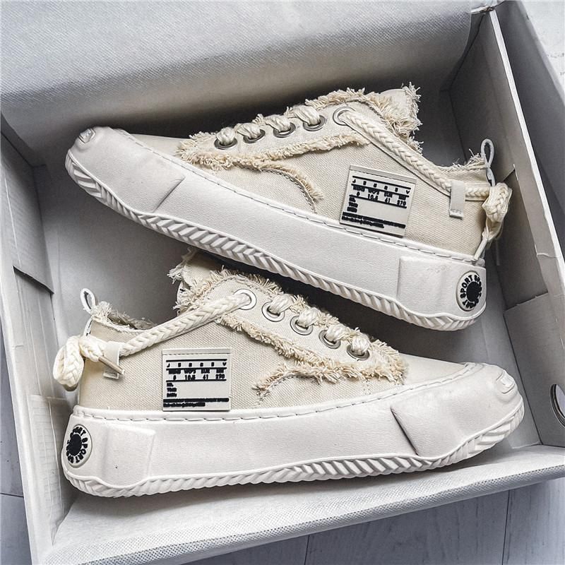 Frühlingstrend Herren, vielseitige Freizeitschuhe aus Canvas, Nischendesign, Sportschuhe mit dicker Sohle, Website für_voghion.com