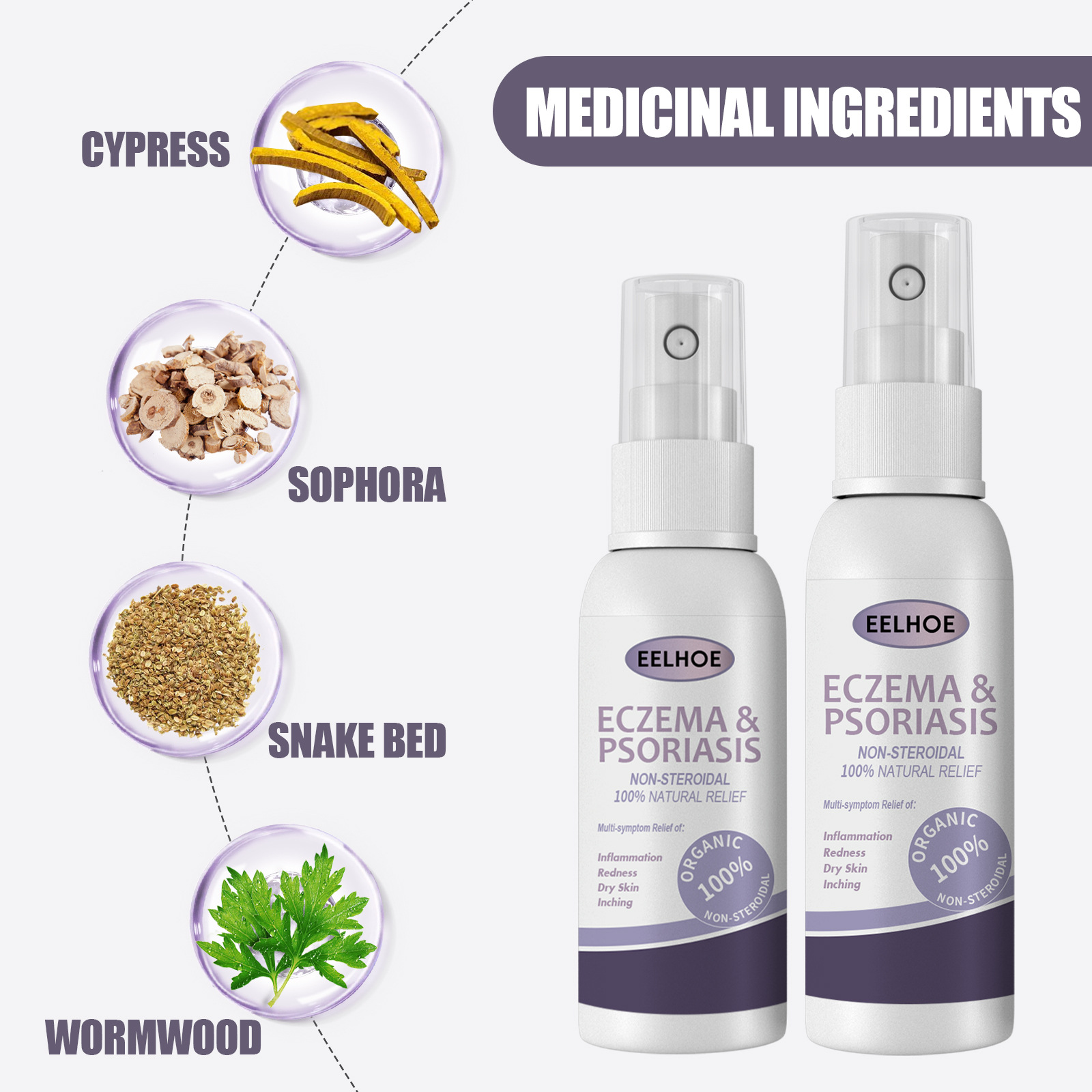 EELHOE riparazione del muschio mano-piede per alleviare il prurito e spray per la cura della pelle Jiejia_voghion.com