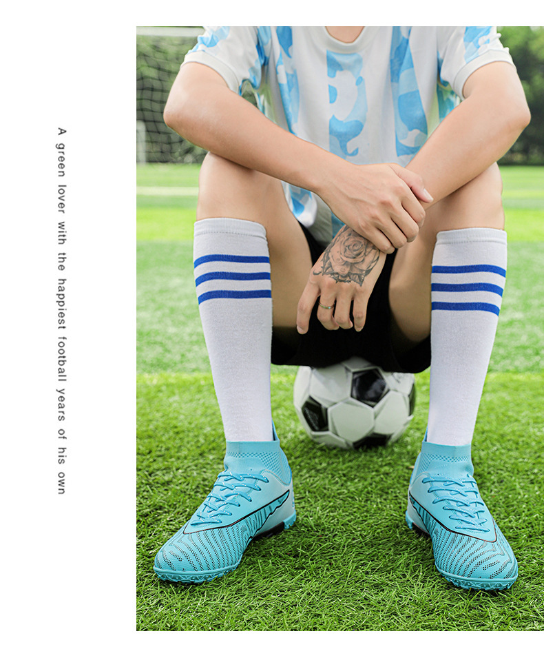 Soccer shoes Men's and women's spike crushing student game training shoes_voghion.com