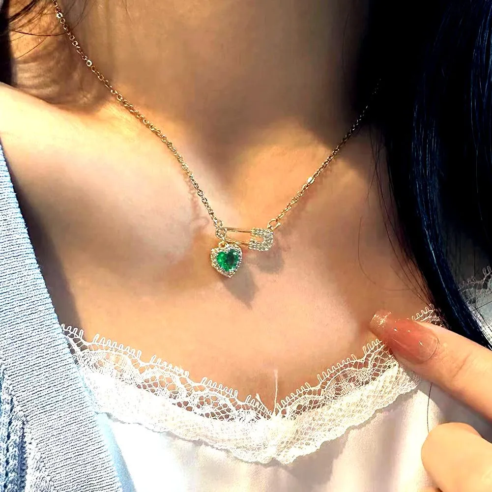 Collana con ciondolo a forma di cuore, 1 pezzo, per donne, con cristalli, per coppie, regalo di gioielli._voghion.com