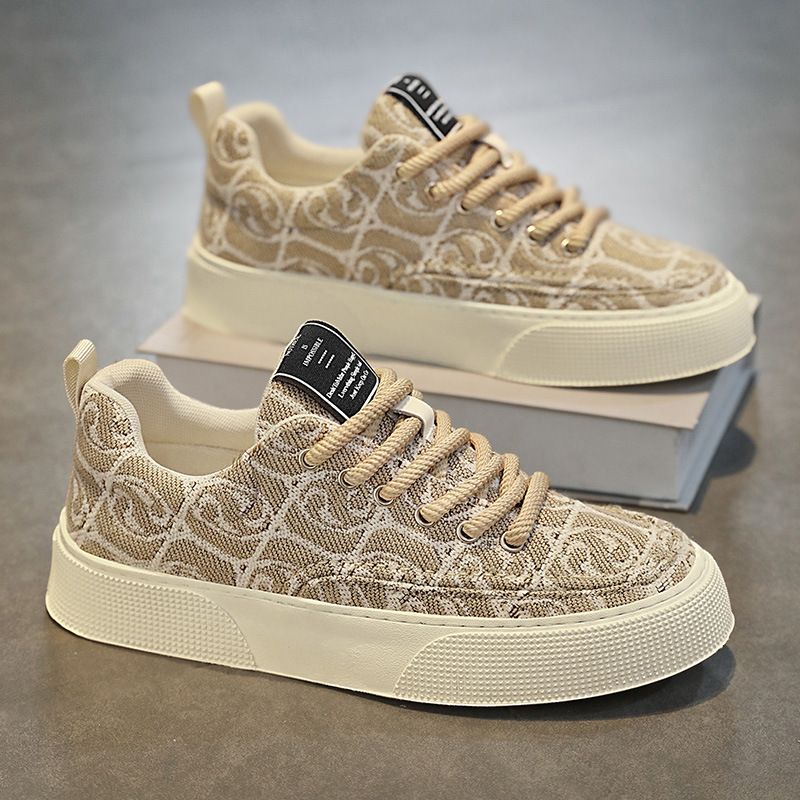 Canvas Zomer 2024 Nieuwe Niche Lage Top Bedrukte Board Heren Dikke Zool Sport Casual Mode Schoenen_voghion.com