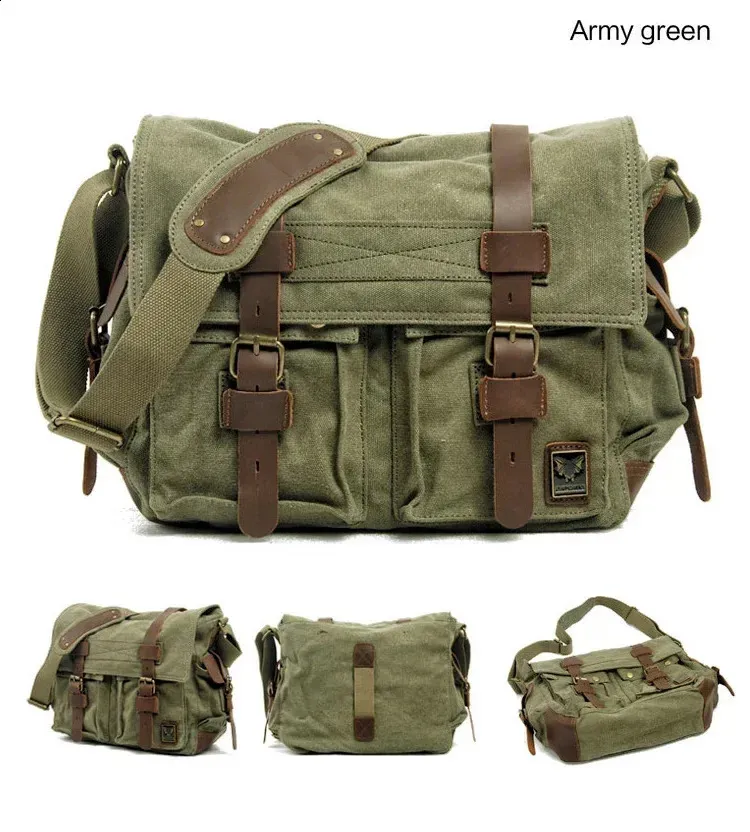 Sacoche en toile et cuir pour homme Will Smith, grand sac à bandoulière, sacoche pour ordinateur portable, sac à main de voyage 240824_voghion.com