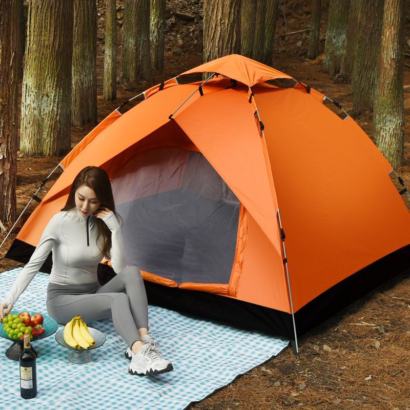 Outdoor Fully automatic two speed 3-4 people wilderness beach camping tents_voghion.com
