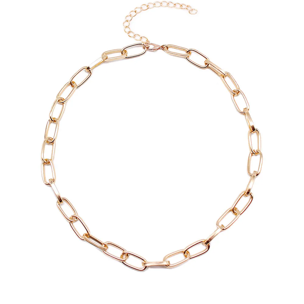 Chains Chain Necklaces Thick Toggle Clasp Gold Sier Mixed Linked Circle Necklace Women Minimalist Choker Neck Lace Punk_voghion.com