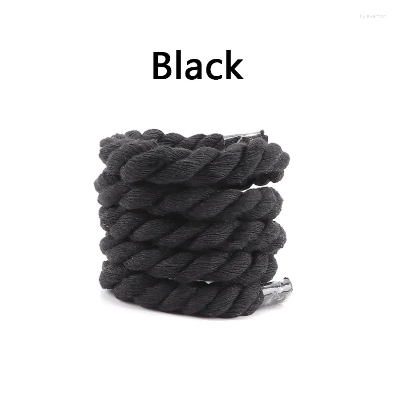 Skodele Runde Skosnørebånd 10mm Håndvævet Universal Tre-Trådet Bomuldsreb Ensfarvet Fed Twist Dekorationssnørebånd_voghion.com