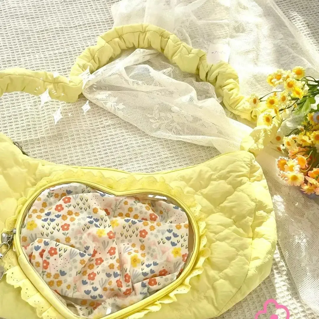 Miyaagwa Cloud Lace Pain Süße Tasche Transparent Unterarm Lässig Plissee Crossbody Hobo Taschen 240731_voghion.com