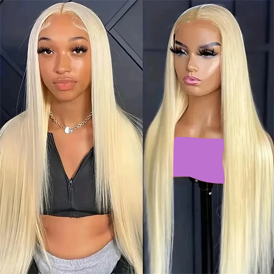 613 Lace Front Human Hair Wig HD Straight Honey Blonde 13x6 Lace Front Glueless Wigs Woman Cosplay