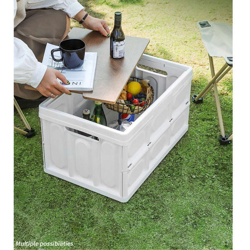Outdoor Folding Box, Wooden Cover, Multifunctional Camping, Home Use, Car Trunk Storage_voghion.com