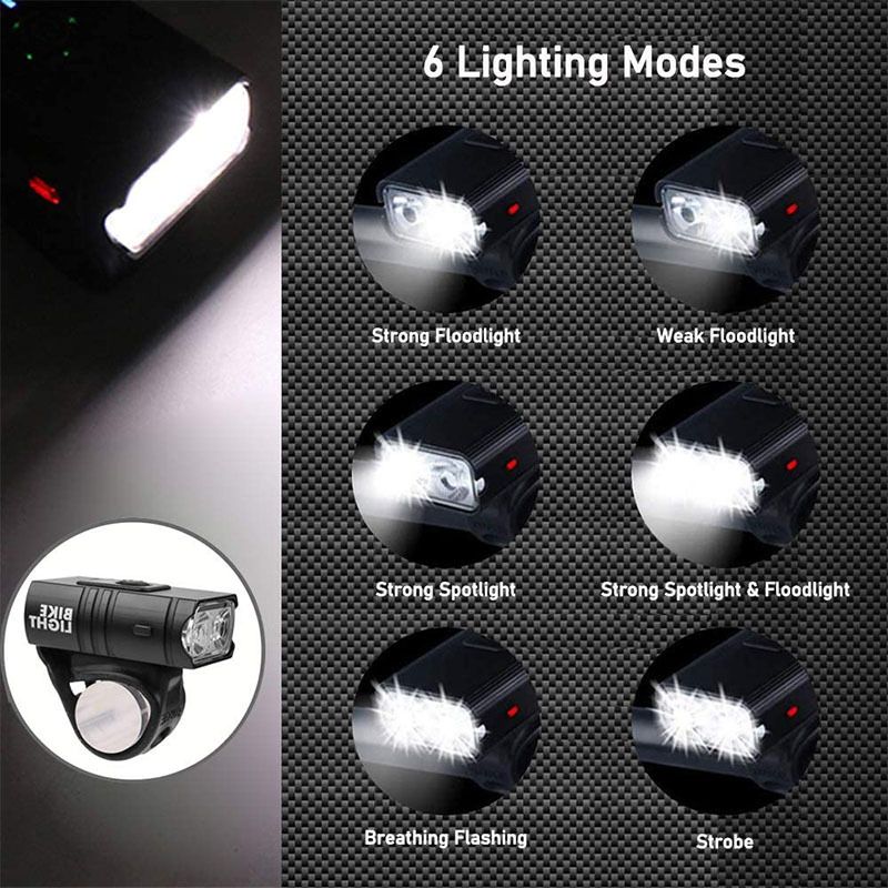 Phares de vélo de nuit à chargement USB [2 perles de lampe] Lumières de vélo réglables de près et de loin 2021 Nouveau_voghion.com