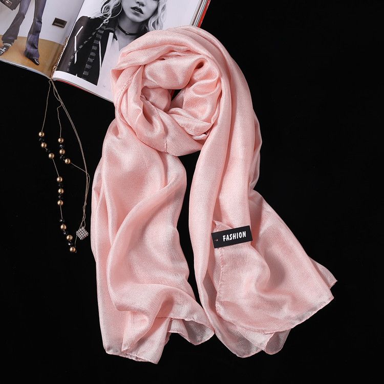 Large size scarf, women's summer thin sun protection beach towel, spring autumn solid color pearl light gift scarf and
