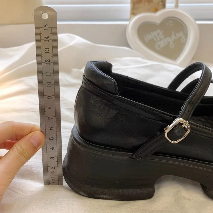 JK Versatile Testa Rotonda Fondo Spesso Piccola Pelle per Donna 2024 Nuovo Stile Britannico Estate Mary Jane Scarpe Singole_voghion.com