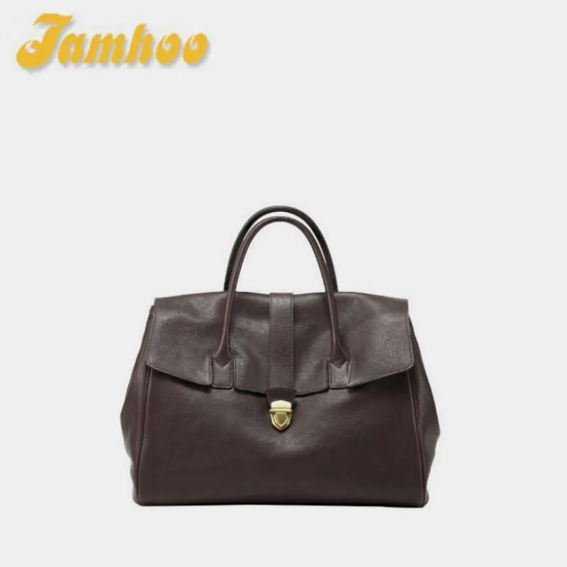 Jamhoo Engelse stijl Tote Bags voor dames Designer handtas en portemonnee 2024 Nieuwe vintage slot Grote capaciteit okseltas_voghion.com