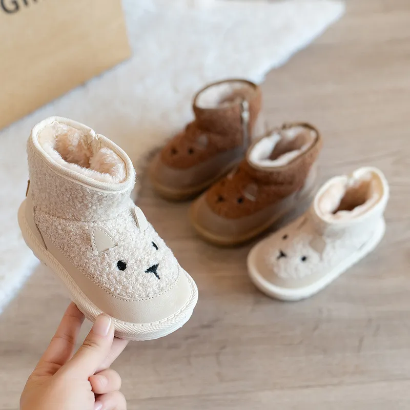Infant Snow For Children 2025 Cute Cartoon Little Toddler Plush Thick Warm Cotton Shoes Cutefeet Kids Winter Boots Sizes_desvips.com
