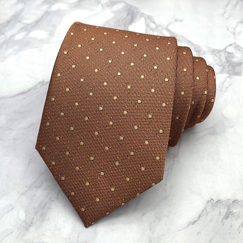 Corbata para hombre, color naranja champán, para traje de negocios, camisa, accesorios para uso diario, básica, impresa a mano, edición ancha, 8 cm_voghion.com