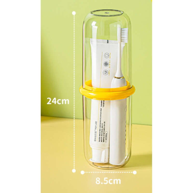 Copo transparente portátil para escova de dentes, escova de dentes elétrica, caixa para armazenamento de pasta de dente, copo simples para enxaguatório bucal doméstico_voghion.com