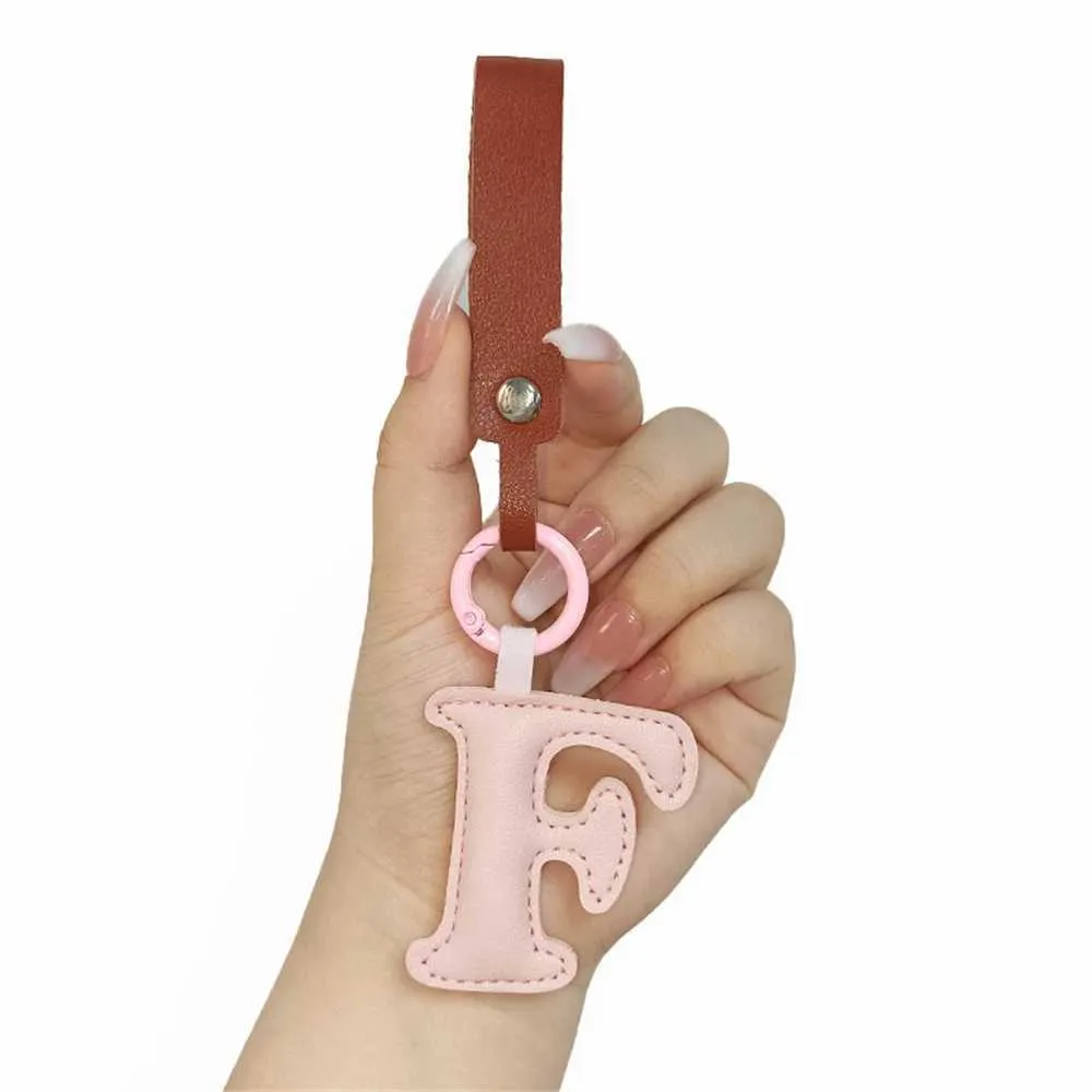 Creative leather English letter keychain pendant decoration phone bag accessories gift Y241121_voghion.com