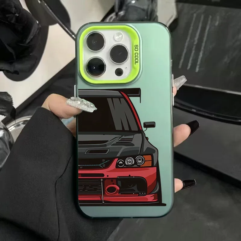 Capa rígida matte de carro esportivo jdm para iphone pro max_voghion.com