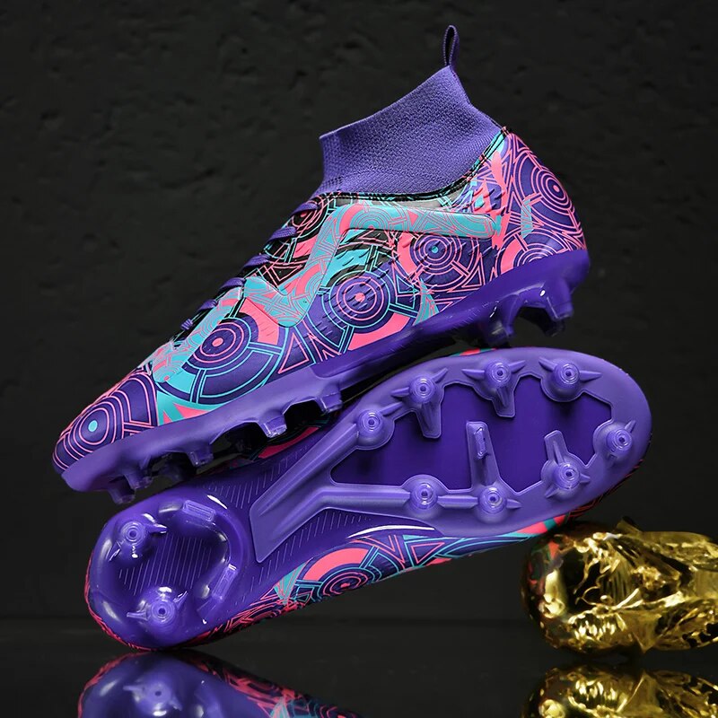 Sapatos de futebol ao ar livre Tênis masculinos Botas de futebol Adolescentes Adultos Crianças Chuteiras Antiderrapantes Ultraleve Unissex Turf Futsal_voghion.com