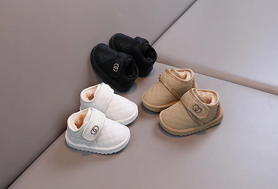 Bottes de neige chaudes d'hiver pour bébés garçons et filles Cutefeet Chaussures décontractées pour enfants Chaussures d'extérieur antidérapantes Plus Cachemire_voghion.com