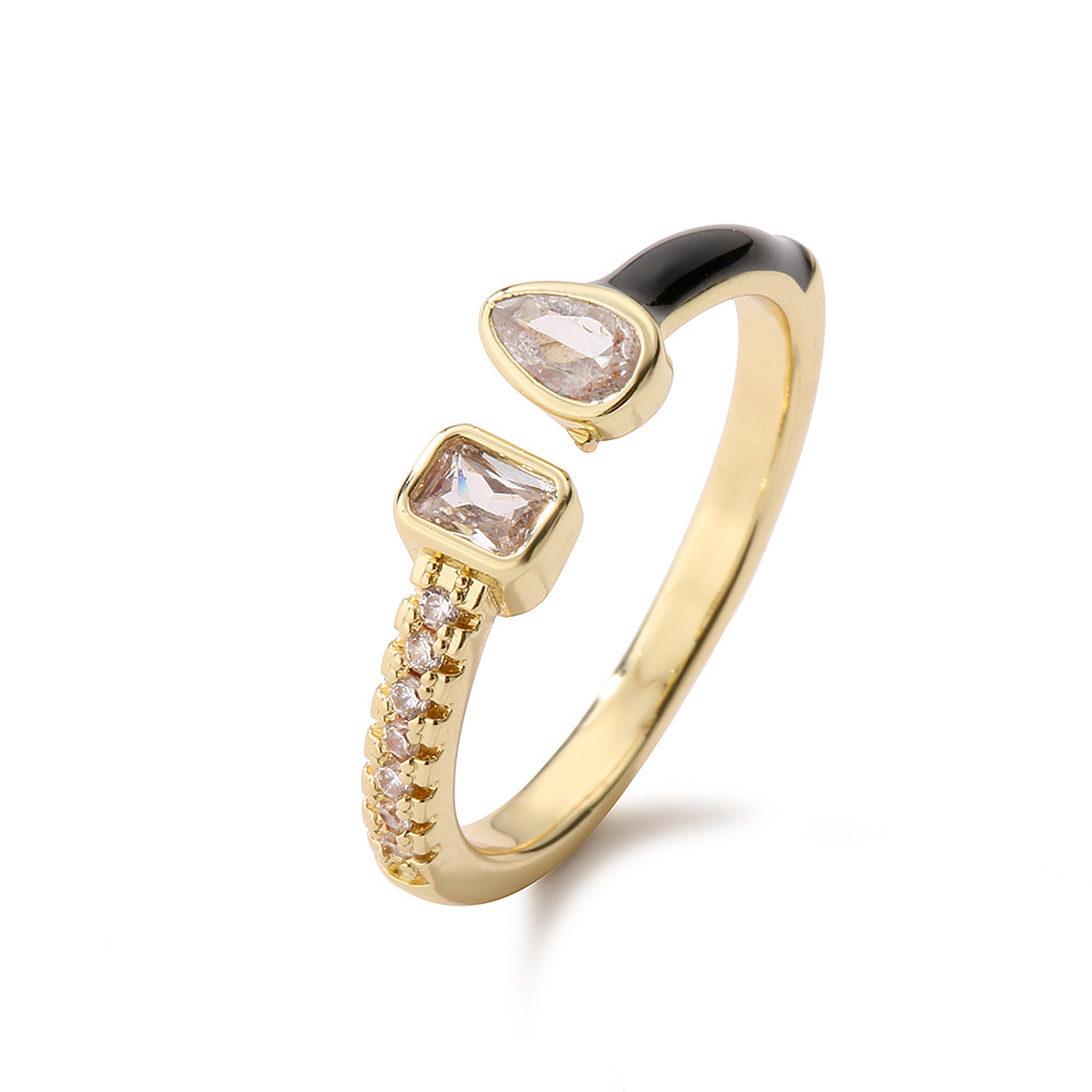 Minimalistischer, Vergoldeter Zirkonia Ring Mit Geometrischer Form_voghion.com