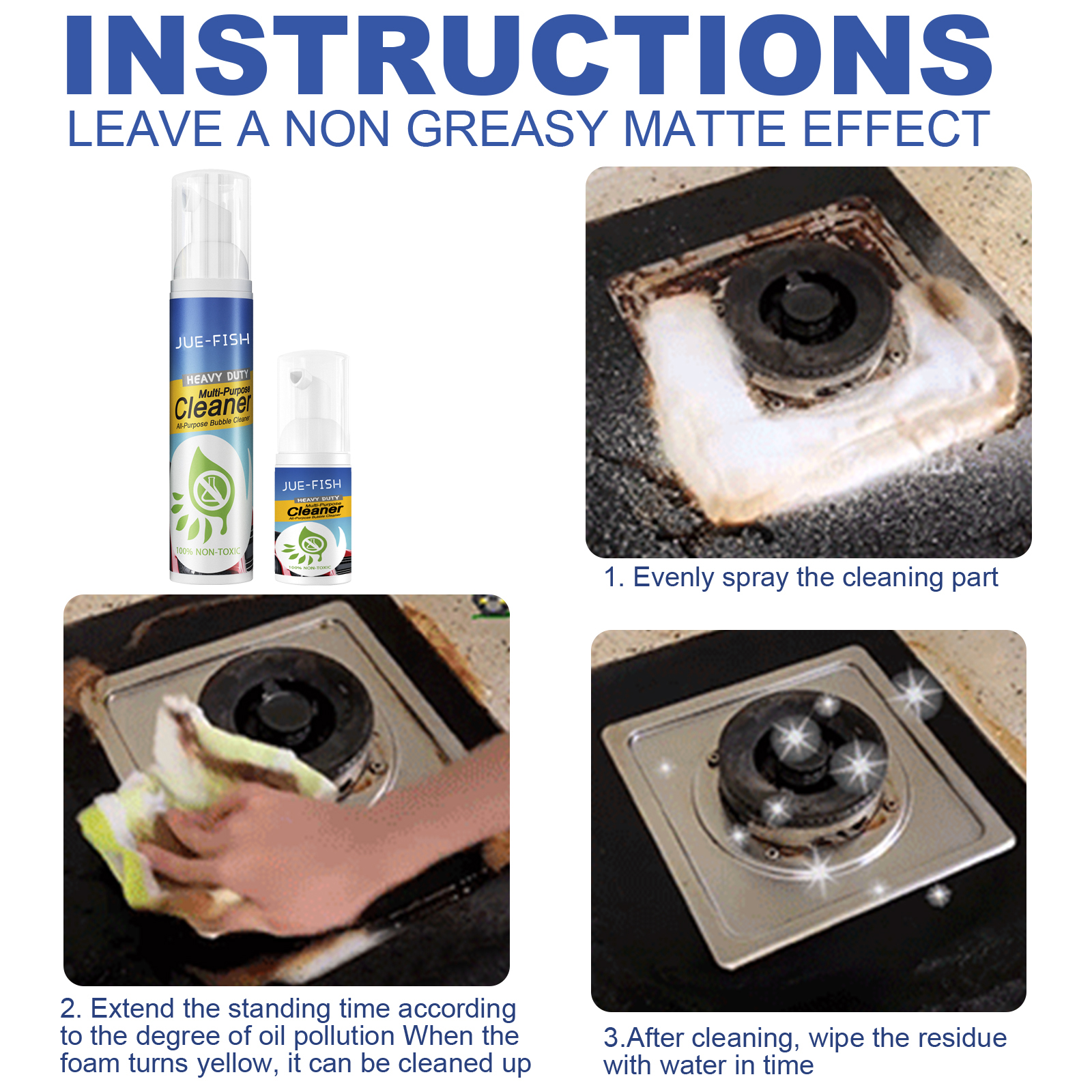 EELHOE Oil Stain Cleaning Fabric Cleaning Dry Cleaning Agent (100ml) Multi-Purpose Oil And Scale Removal Foam-Type Oil Stain Cleaner_voghion.com