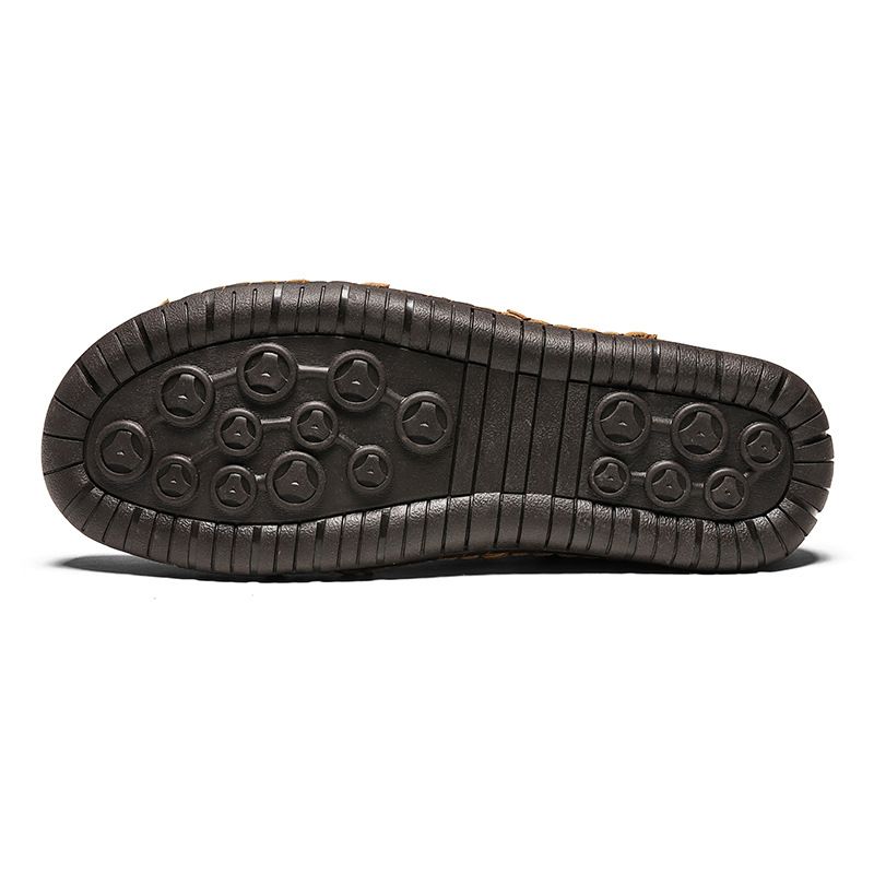 2024 New Summer Baotou Breathable Handmade Casual Leather Sandals Dual purpose Set, Trendy Lazy Beach Shoes_voghion.com