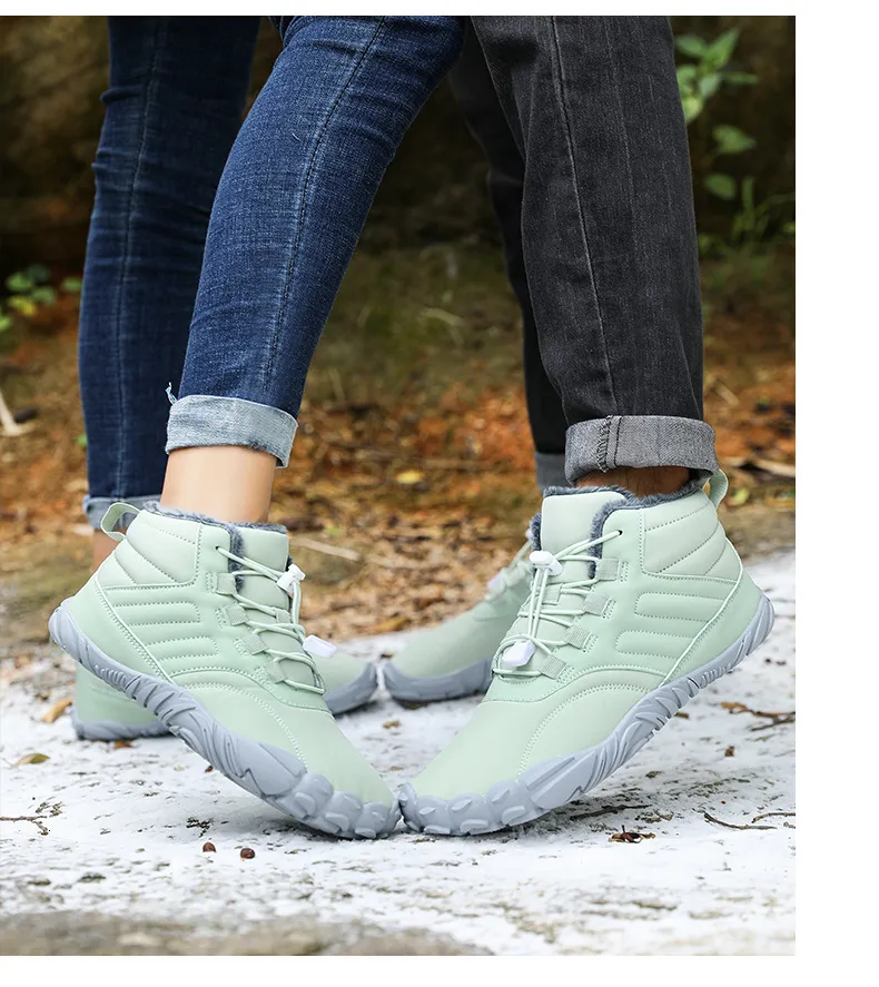 Outdoor-Schneestiefel für Herren im Winter, rutschfest, wasserdicht, Veet und warme Baumwollschuhe für Damen, Barfuß mit dicker Sohle_voghion.com