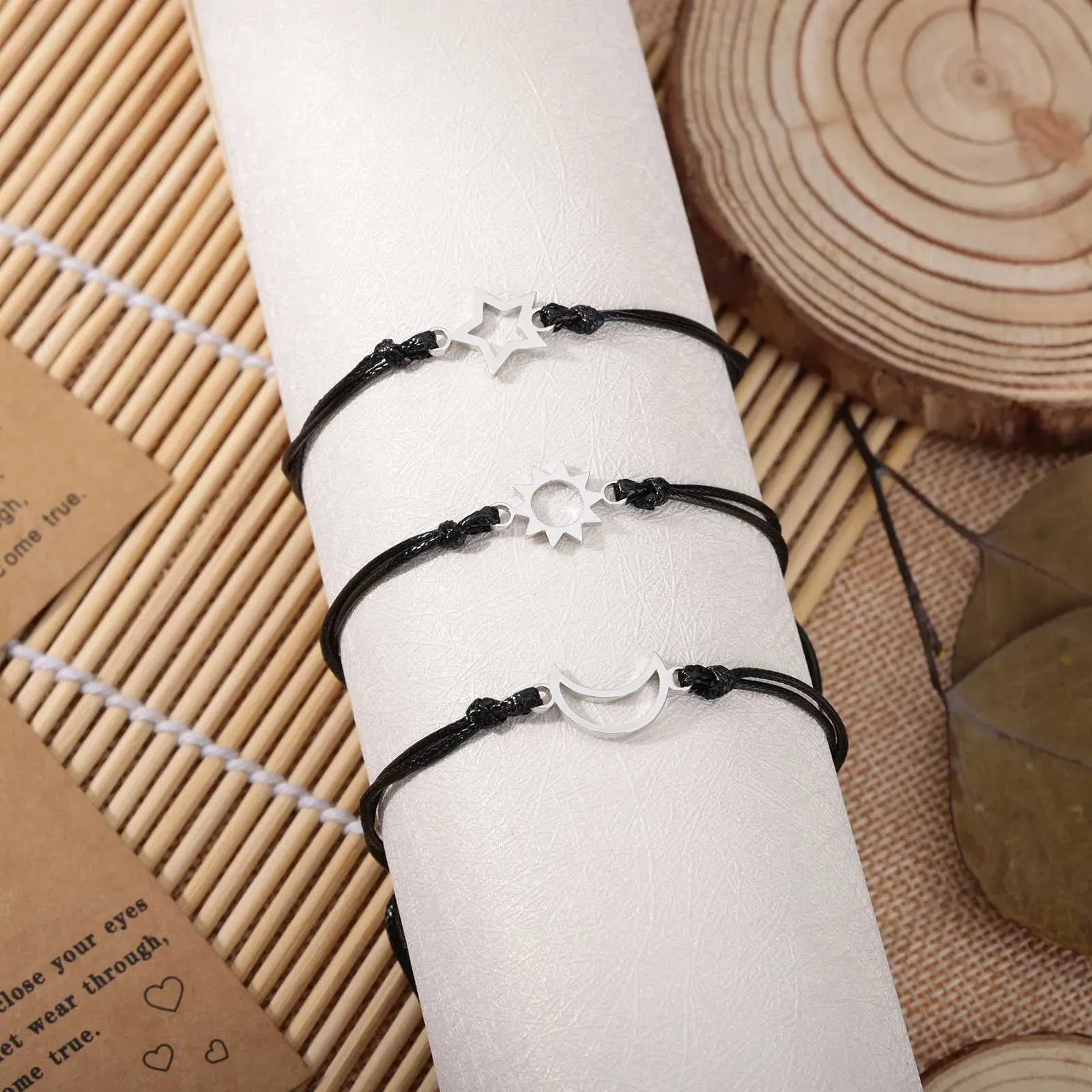 Adjustable Friendship Bracelets Sun Moon Star Set For Women_voghion.com