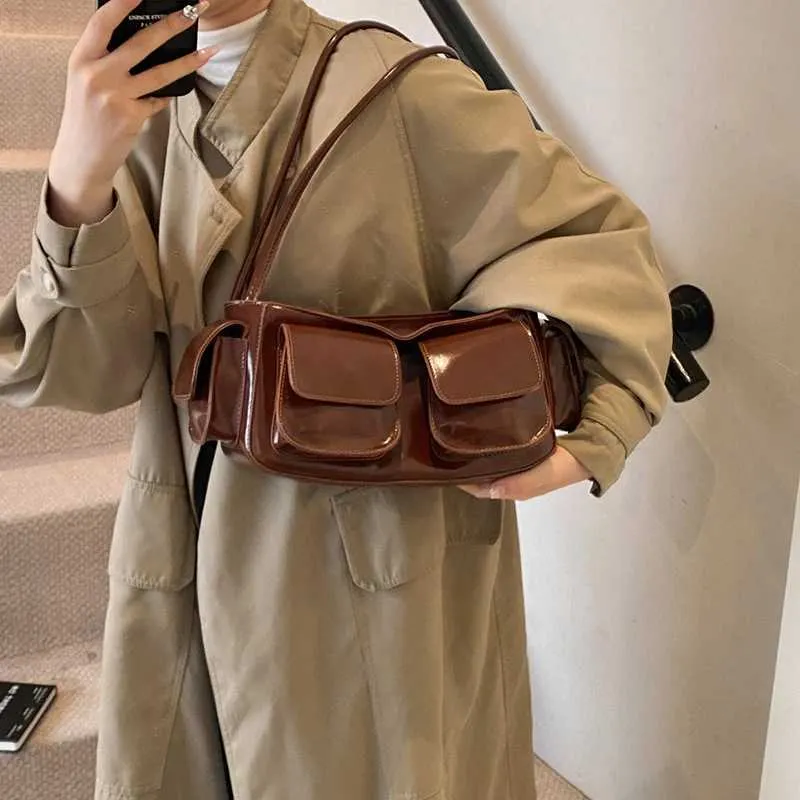 LEFTSIDE Petit sac à bandoulière en cuir PU à double poche pour sous-vêtements 2024 Y2K Nouveau sac à main et portefeuille pour femme Y241216_voghion.com