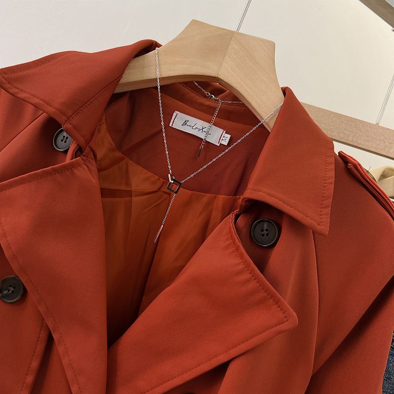 Dámské oblečení, britský styl, středně dlouhý trenčkot pro ženy, nové modely letos, oblíbené, malé, temperamentní, všestranné_voghion.com
