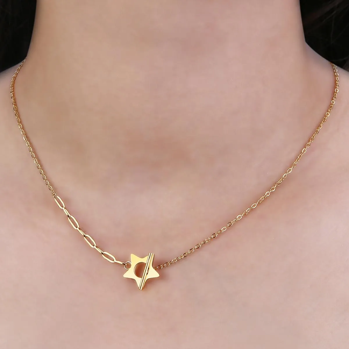 Chains Fashionable Stainless Steel Simple Pearl Chain Necklace Dating Office Workers Mother's Day Gift_voghion.com
