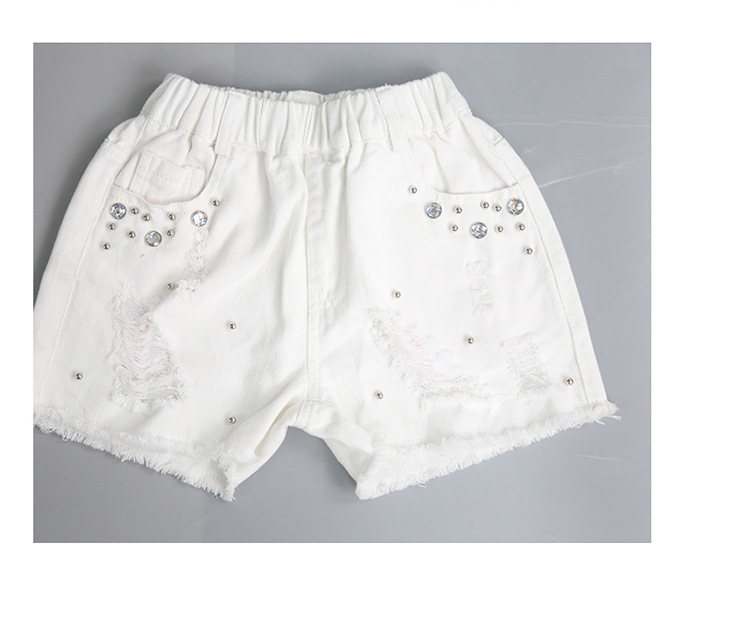 Kid's Clothing Girls denim shorts outer wear summer thin 2024 new fashion ripped children's pants female hot pants summer_voghion.com