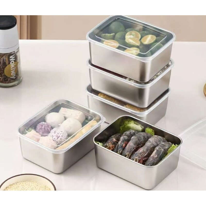 【/Cover Included 】 316 Stainless Steel Fresh-keeping Picnic Rectangular Multi-purpose Box, Refrigerator Storage Box_voghion.com